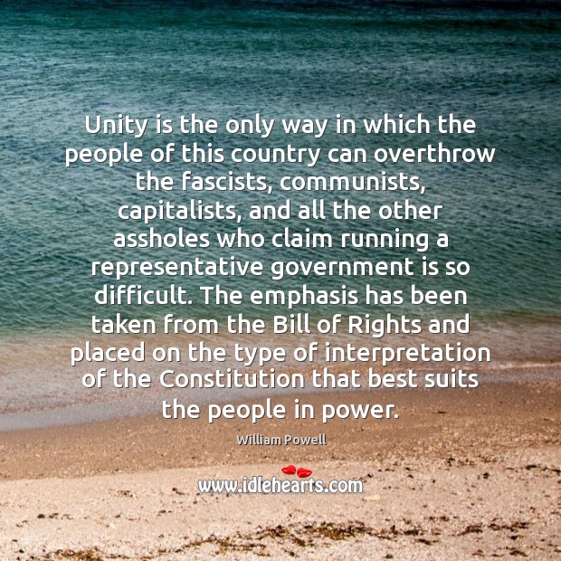 Unity is the only way in which the people of this country 