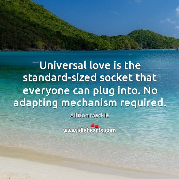 Universal love is the standard-sized socket that everyone can plug into. No Love Is Quotes Image
