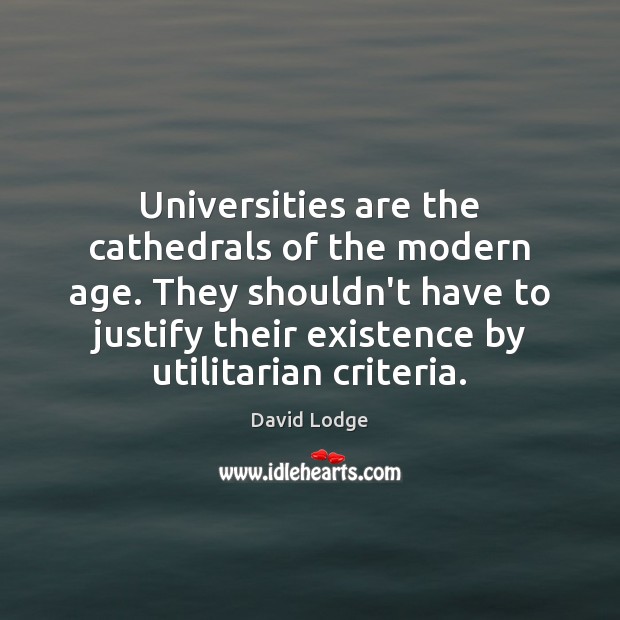 Universities are the cathedrals of the modern age. They shouldn’t have to David Lodge Picture Quote