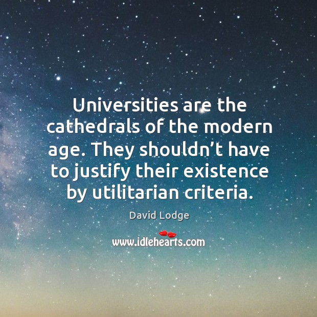Universities are the cathedrals of the modern age. David Lodge Picture Quote