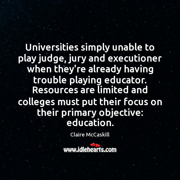 Universities simply unable to play judge, jury and executioner when they’re already Image