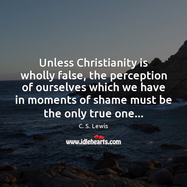Unless Christianity is wholly false, the perception of ourselves which we have Image