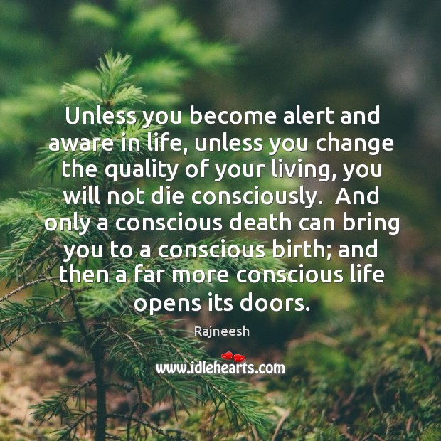 Unless you become alert and aware in life, unless you change the Image