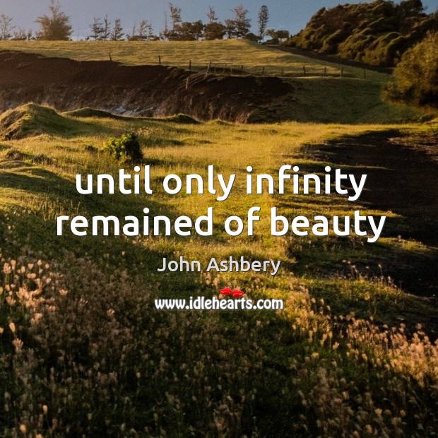 Until only infinity remained of beauty John Ashbery Picture Quote