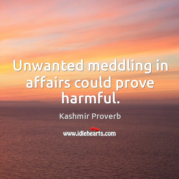 Unwanted meddling in affairs could prove harmful. Image