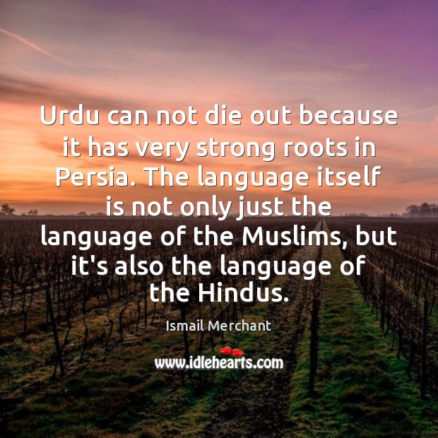 Urdu can not die out because it has very strong roots in Image