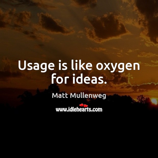 Usage is like oxygen for ideas. Matt Mullenweg Picture Quote
