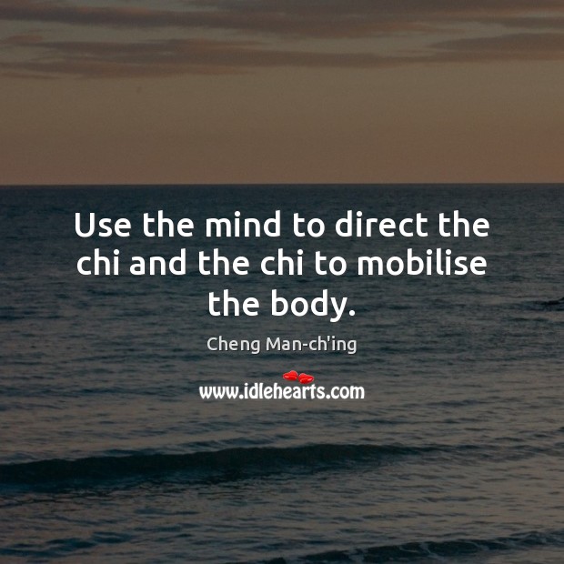 Use the mind to direct the chi and the chi to mobilise the body. Image