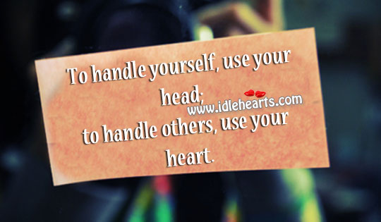 To handle yourself, use your head Image