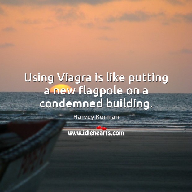 Using Viagra is like putting a new flagpole on a condemned building. Harvey Korman Picture Quote