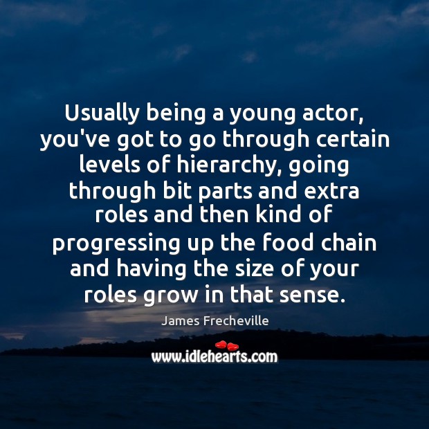 Usually being a young actor, you’ve got to go through certain levels James Frecheville Picture Quote