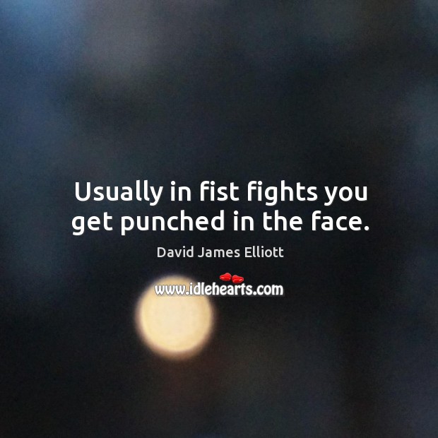 Usually in fist fights you get punched in the face. David James Elliott Picture Quote