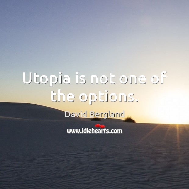 Utopia is not one of the options. David Bergland Picture Quote