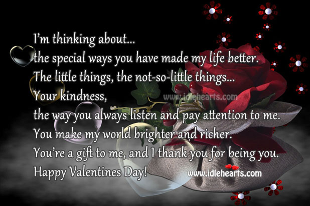 You’re a gift to me. Happy valentine’s day! Valentine’s Day Messages Image