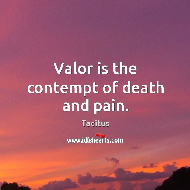 Valor is the contempt of death and pain. Image