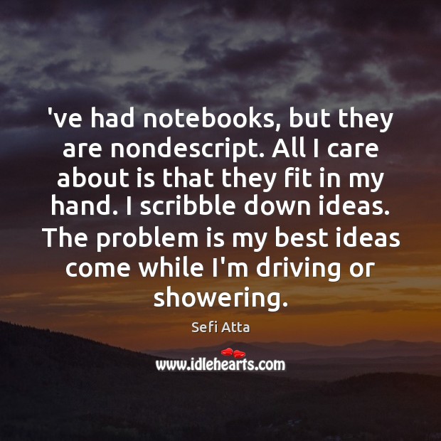 ‘ve had notebooks, but they are nondescript. All I care about is Sefi Atta Picture Quote