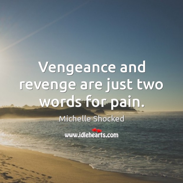 Vengeance and revenge are just two words for pain. Michelle Shocked Picture Quote