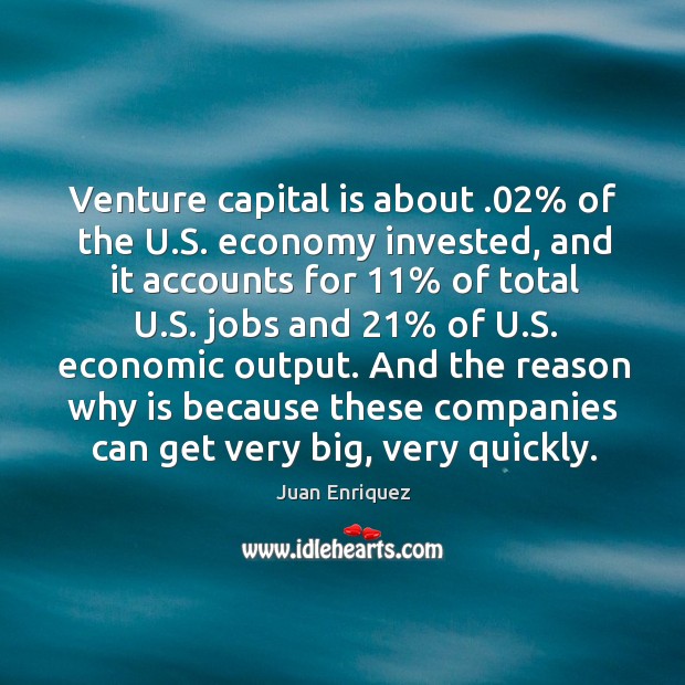 Venture capital is about .02% of the U.S. economy invested, and it Image