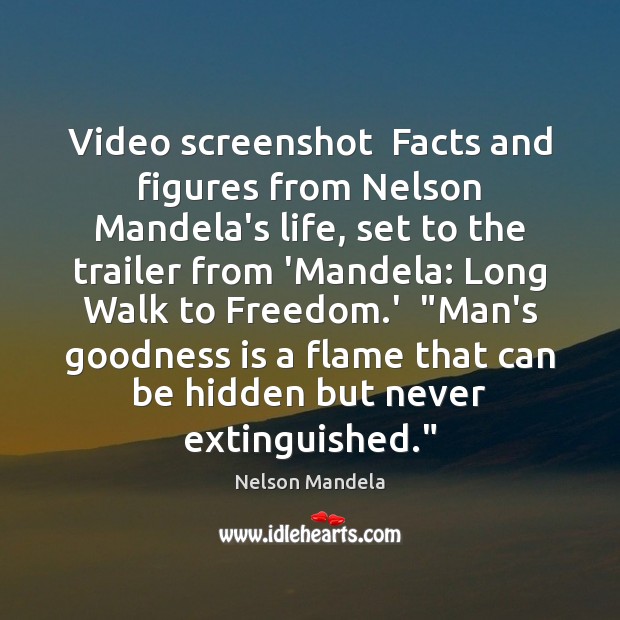 Video screenshot  Facts and figures from Nelson Mandela’s life, set to the Image