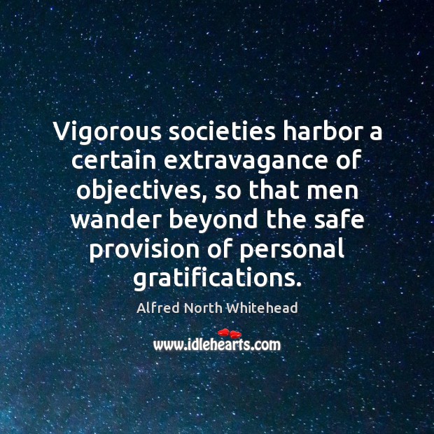 Vigorous societies harbor a certain extravagance of objectives, so that men wander Image