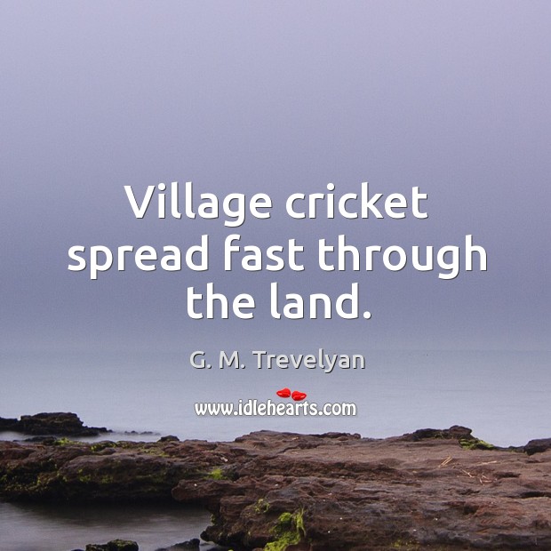Village cricket spread fast through the land. Image