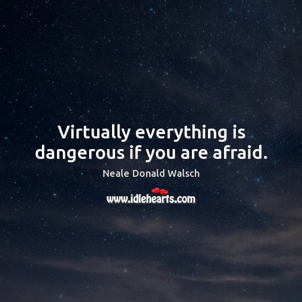 Virtually everything is dangerous if you are afraid. Afraid Quotes Image
