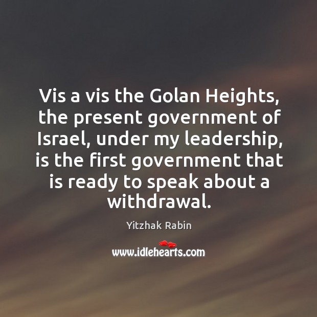 Vis a vis the Golan Heights, the present government of Israel, under Image