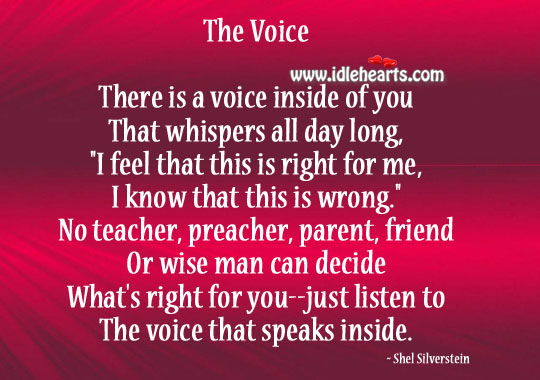 The voice that speaks inside. Image