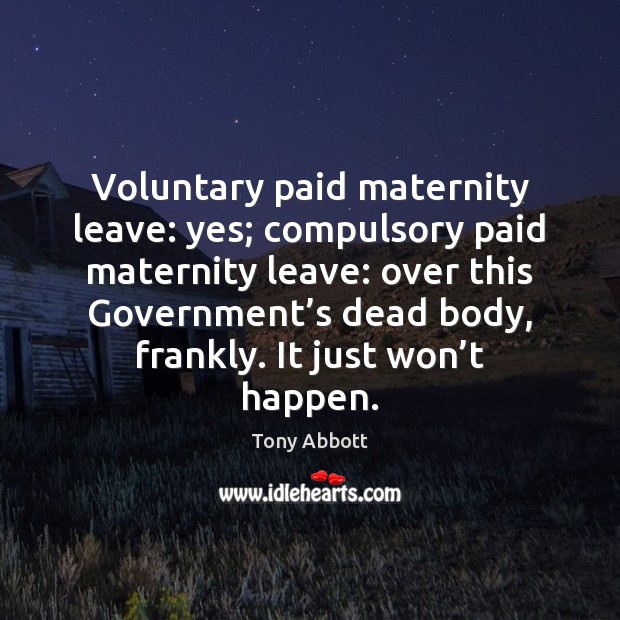Voluntary paid maternity leave: yes; compulsory paid maternity leave: over this Government’ Image