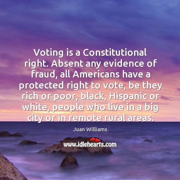 Voting is a Constitutional right. Absent any evidence of fraud, all Americans Vote Quotes Image
