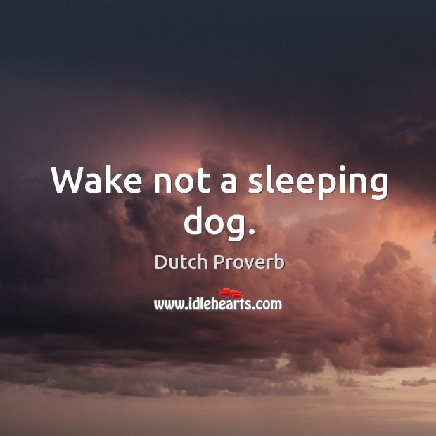 Wake not a sleeping dog. Dutch Proverbs Image