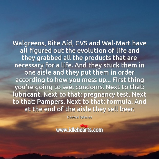 Walgreens, Rite Aid, CVS and Wal-Mart have all figured out the evolution 