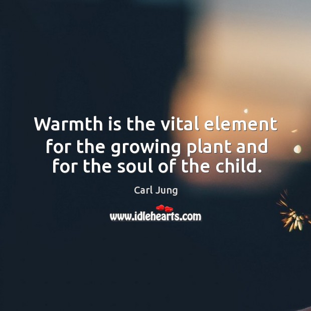 Warmth is the vital element for the growing plant and for the soul of the child. Image