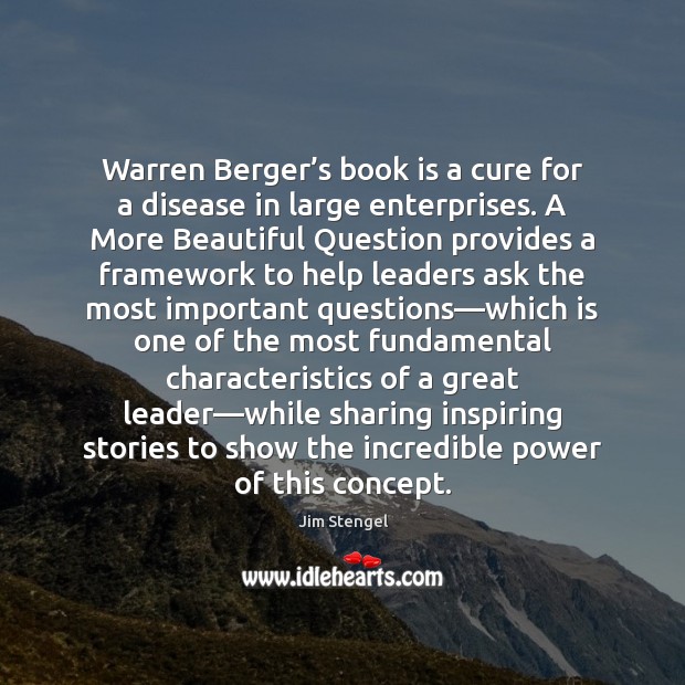 Warren Berger’s book is a cure for a disease in large Books Quotes Image