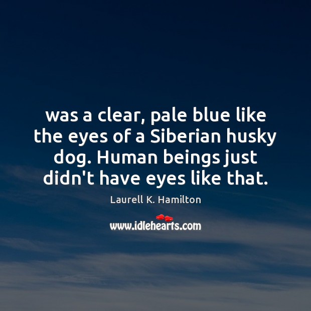 Was a clear, pale blue like the eyes of a Siberian husky Laurell K. Hamilton Picture Quote