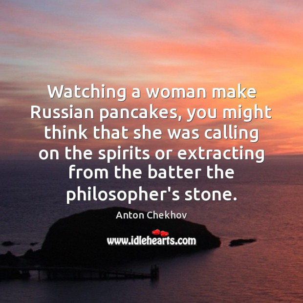 Watching a woman make Russian pancakes, you might think that she was Image
