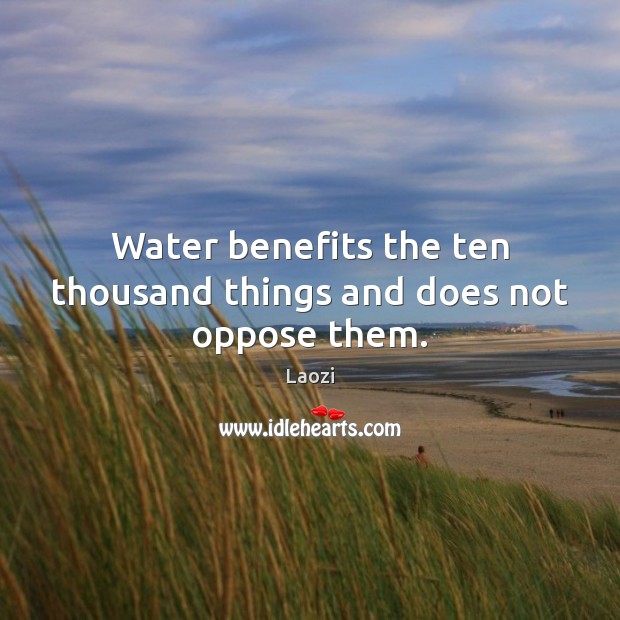 Water benefits the ten thousand things and does not oppose them. Image