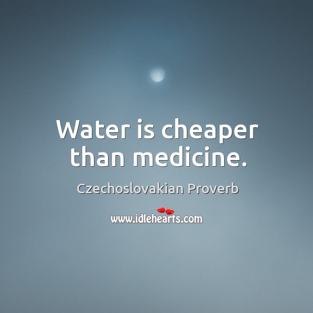 Water is cheaper than medicine. Czechoslovakian Proverbs Image