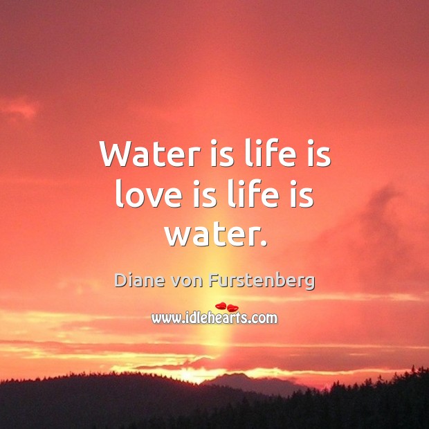 Water is life is love is life is water. Diane von Furstenberg Picture Quote