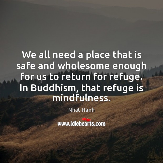 We all need a place that is safe and wholesome enough for Nhat Hanh Picture Quote
