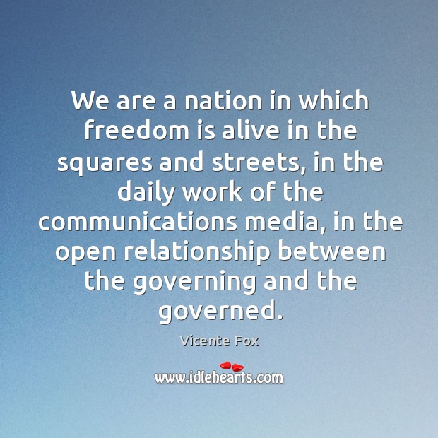 We are a nation in which freedom is alive in the squares and streets Image