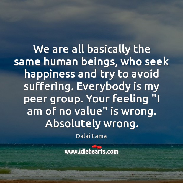 We are all basically the same human beings, who seek happiness and Dalai Lama Picture Quote