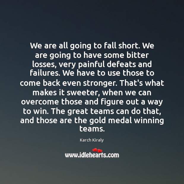 We are all going to fall short. We are going to have Karch Kiraly Picture Quote