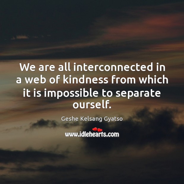 We are all interconnected in a web of kindness from which it Geshe Kelsang Gyatso Picture Quote