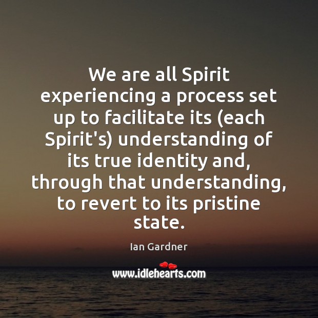 We are all Spirit experiencing a process set up to facilitate its ( Ian Gardner Picture Quote