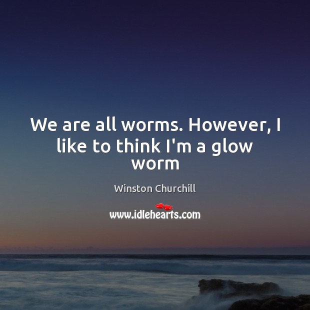 We are all worms. However, I like to think I’m a glow worm Image