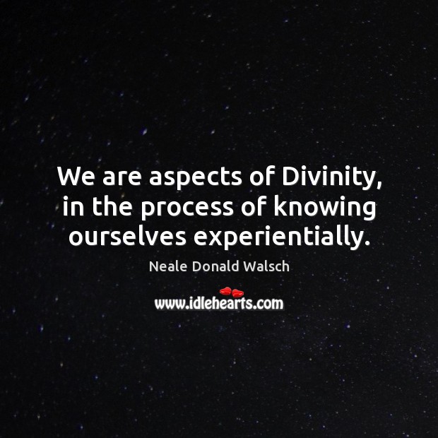 We are aspects of Divinity, in the process of knowing ourselves experientially. Image