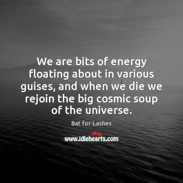 We are bits of energy floating about in various guises, and when Bat for Lashes Picture Quote