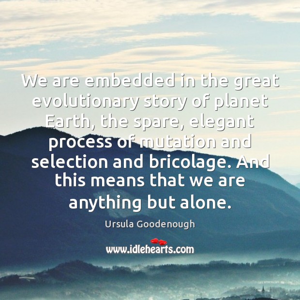 We are embedded in the great evolutionary story of planet Earth, the Ursula Goodenough Picture Quote