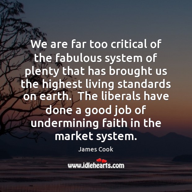 We are far too critical of the fabulous system of plenty that Image